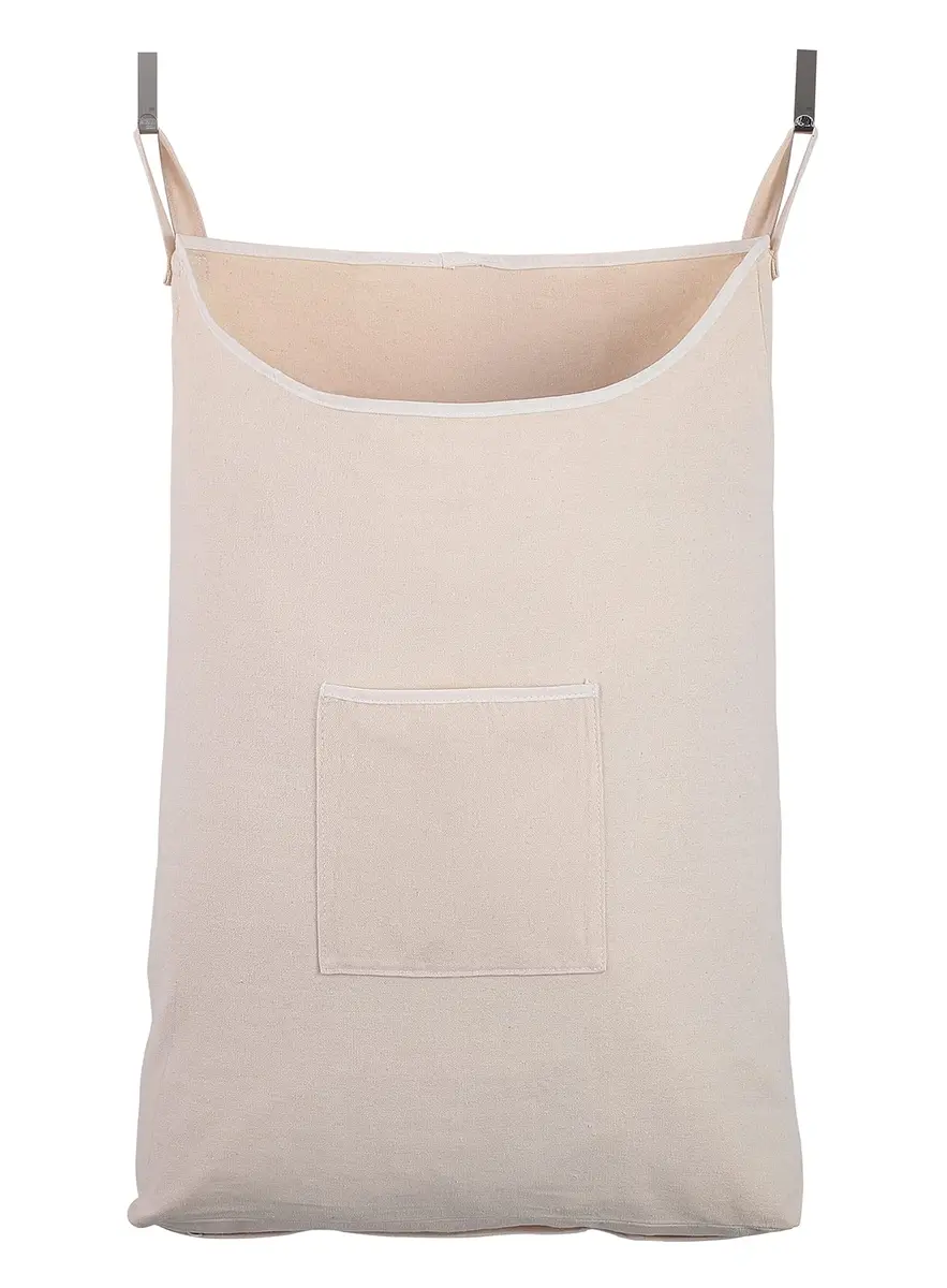 GORISEN Hanging Laundry Hamper with Front Pocket, Beige, 65 Liters (52cm x 81cm x 10cm) | Space-Saving Door Mount - main product image
