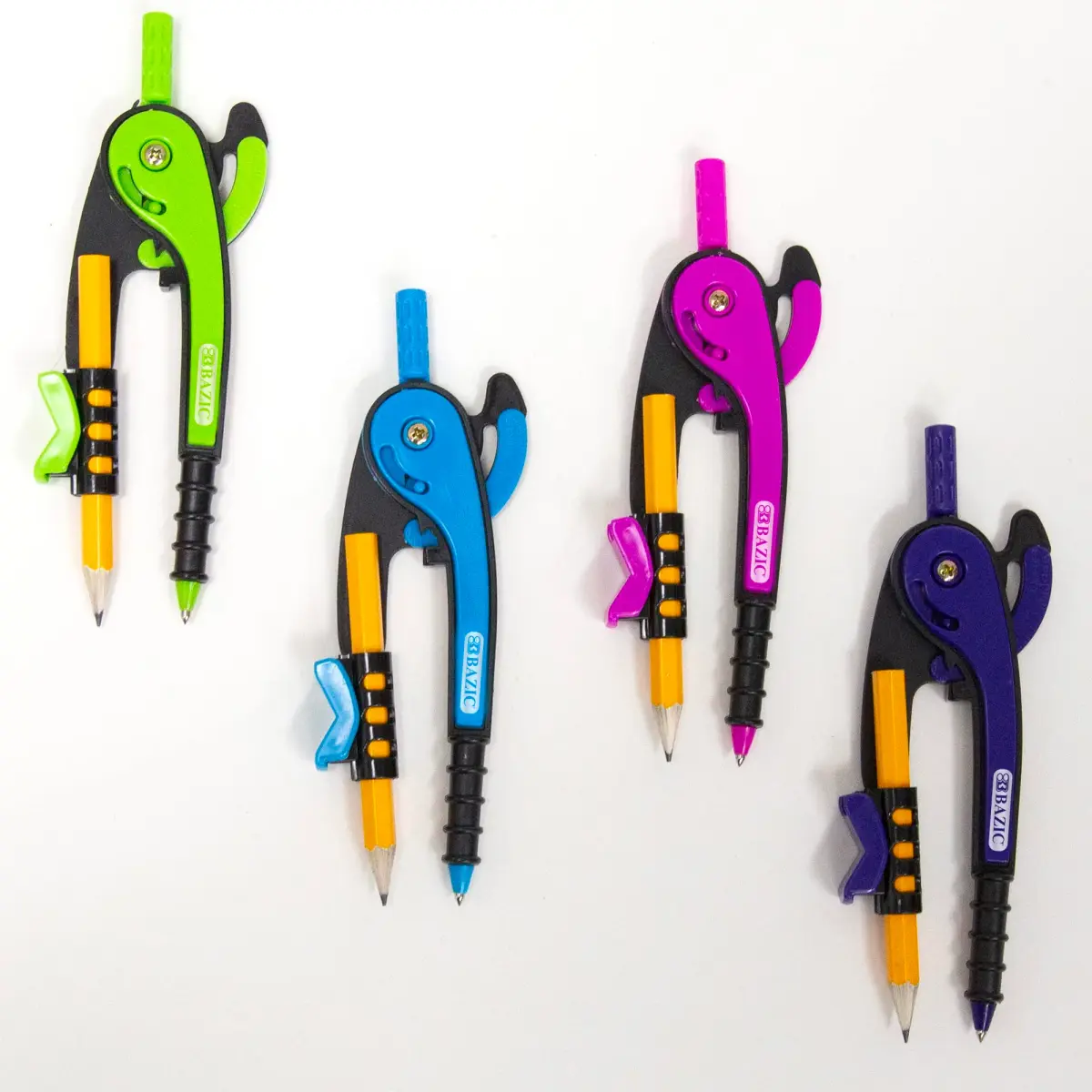 BAZIC PRODUCTS Scale-Arm Compass with #2 Wood Pencil, 4-Set | Geometry & Drafting Tool - view 4