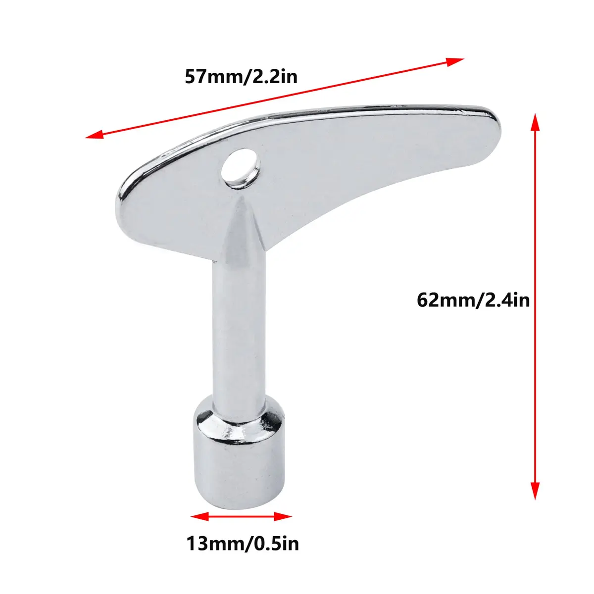 Antrader Triangle Spanner Key, Universal for Elevator Emergency Lift Door | Metal, Silver, 57mm - view 3