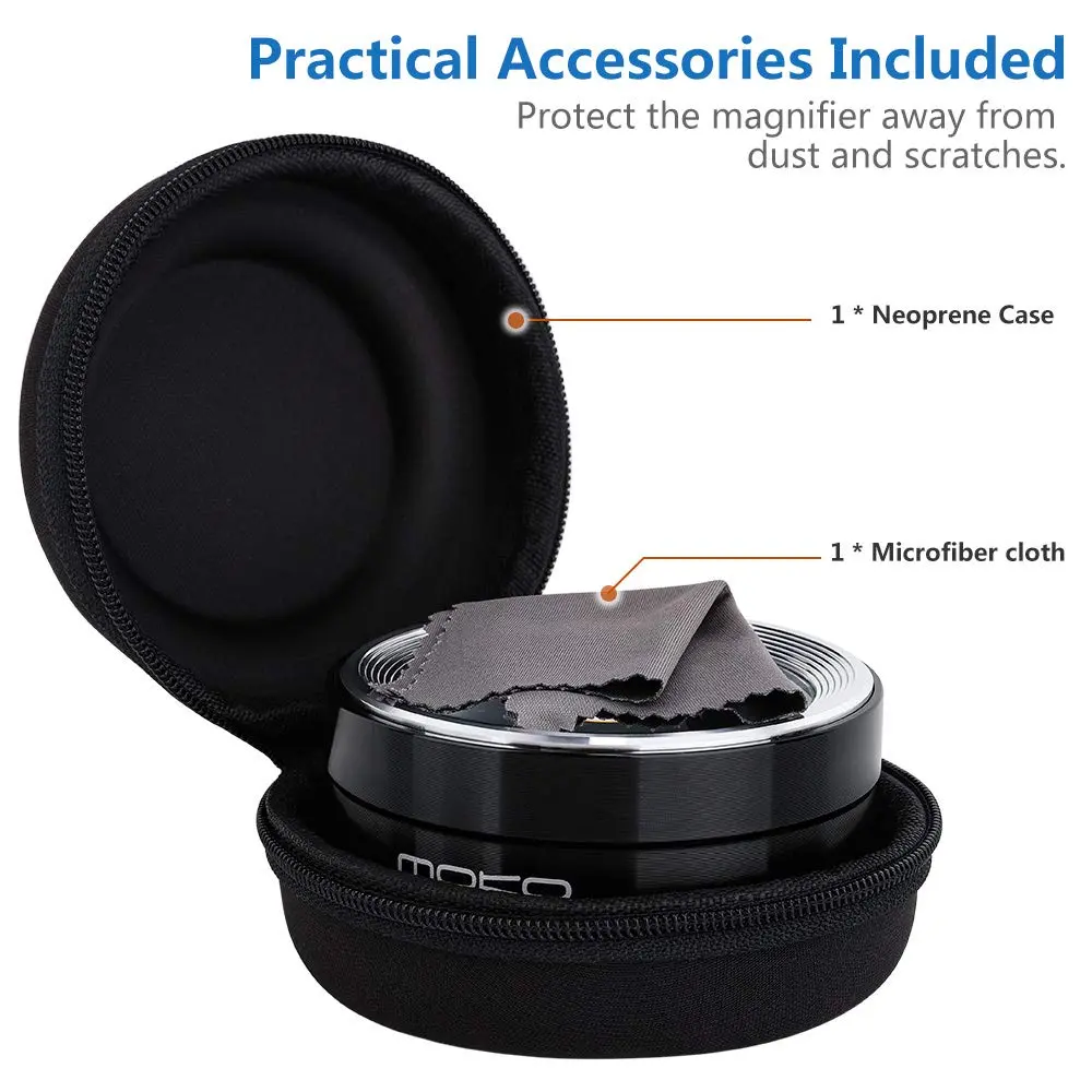 MoKo LED Lighted Desktop Magnifier Dome 5X | Large Viewing Area for Seniors & Low Vision - view 7