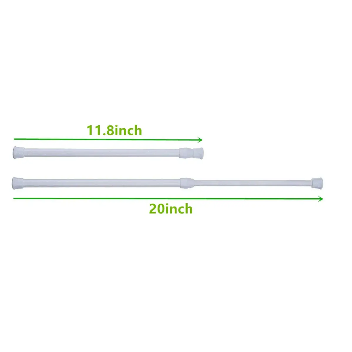 qinnsou 4 Pack Tension Rods 70-120cm (28-48 inch) | Rust-Proof Spring Steel Shower Curtain Rods for Bathrooms & Closets - view 2