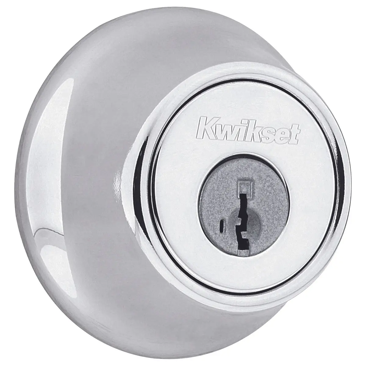 Kwikset Deadbolt Lock, Polished Chrome | SmartKey Security & Pick Resistant (70-120 chars) - main product image