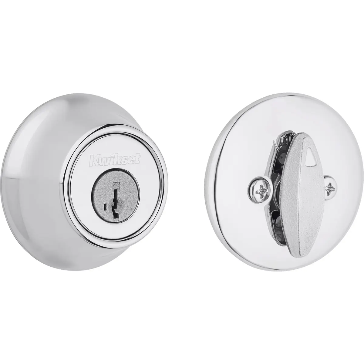 Kwikset Deadbolt Lock, Polished Chrome | SmartKey Security & Pick Resistant (70-120 chars) - view 4
