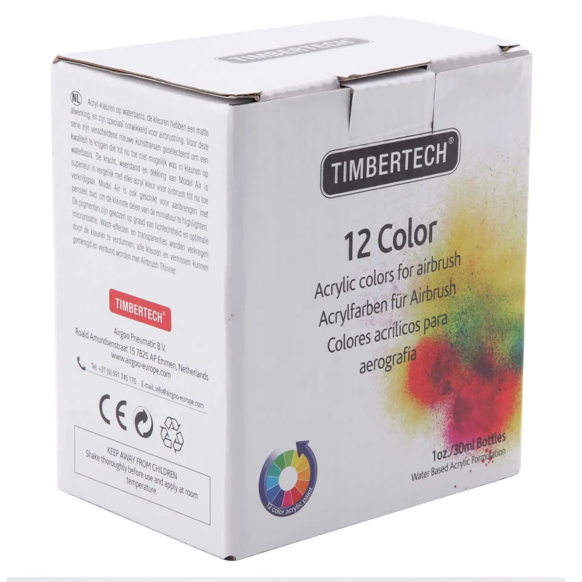 TIMBERTECH Professional Airbrush Paint 12x30ml | Vibrant Water-Based Acrylic Colors - view 2
