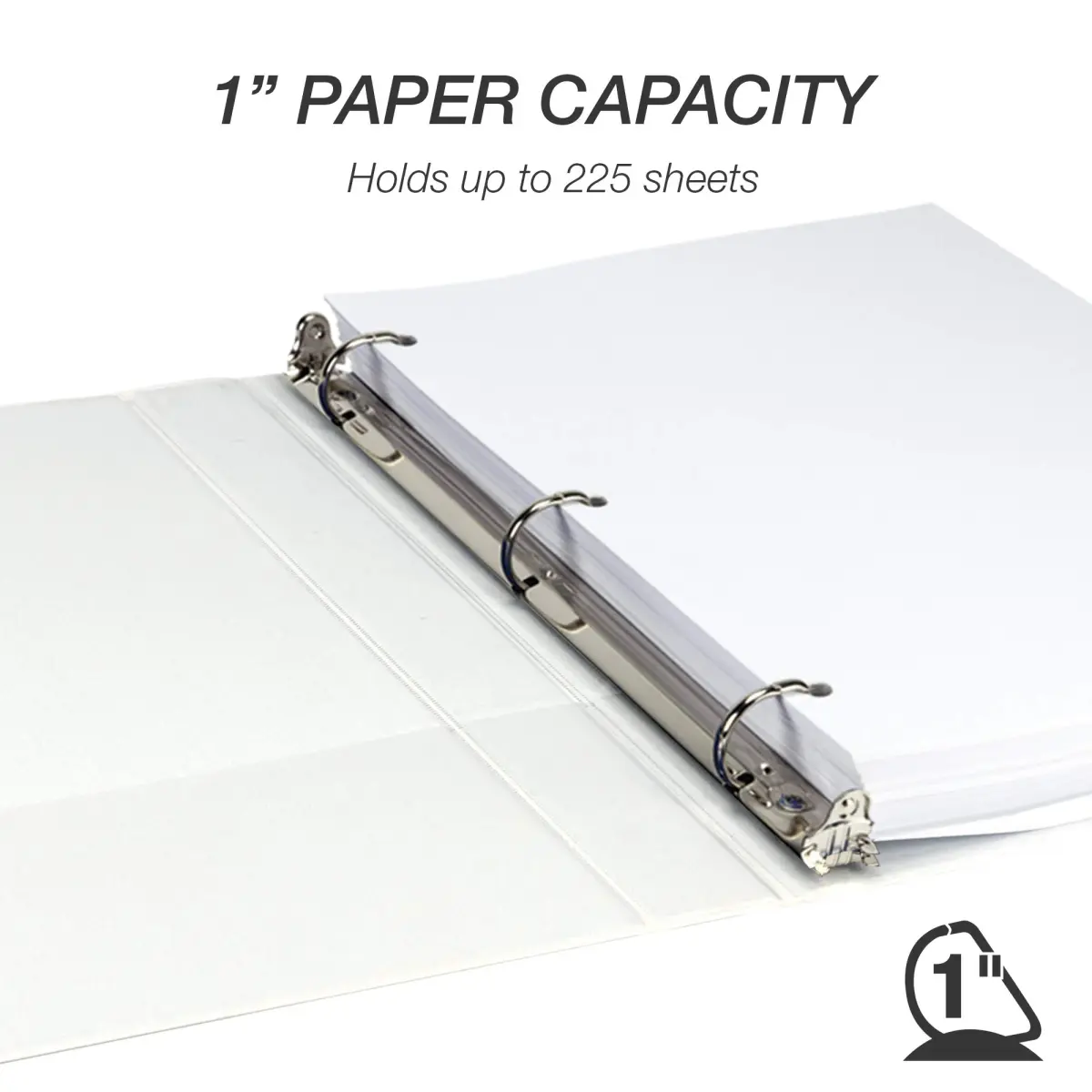 Samsill White 12 Pack 1-Inch D-Ring Binder | Heavy-Duty Recycled Chipboard for Office & School - view 3
