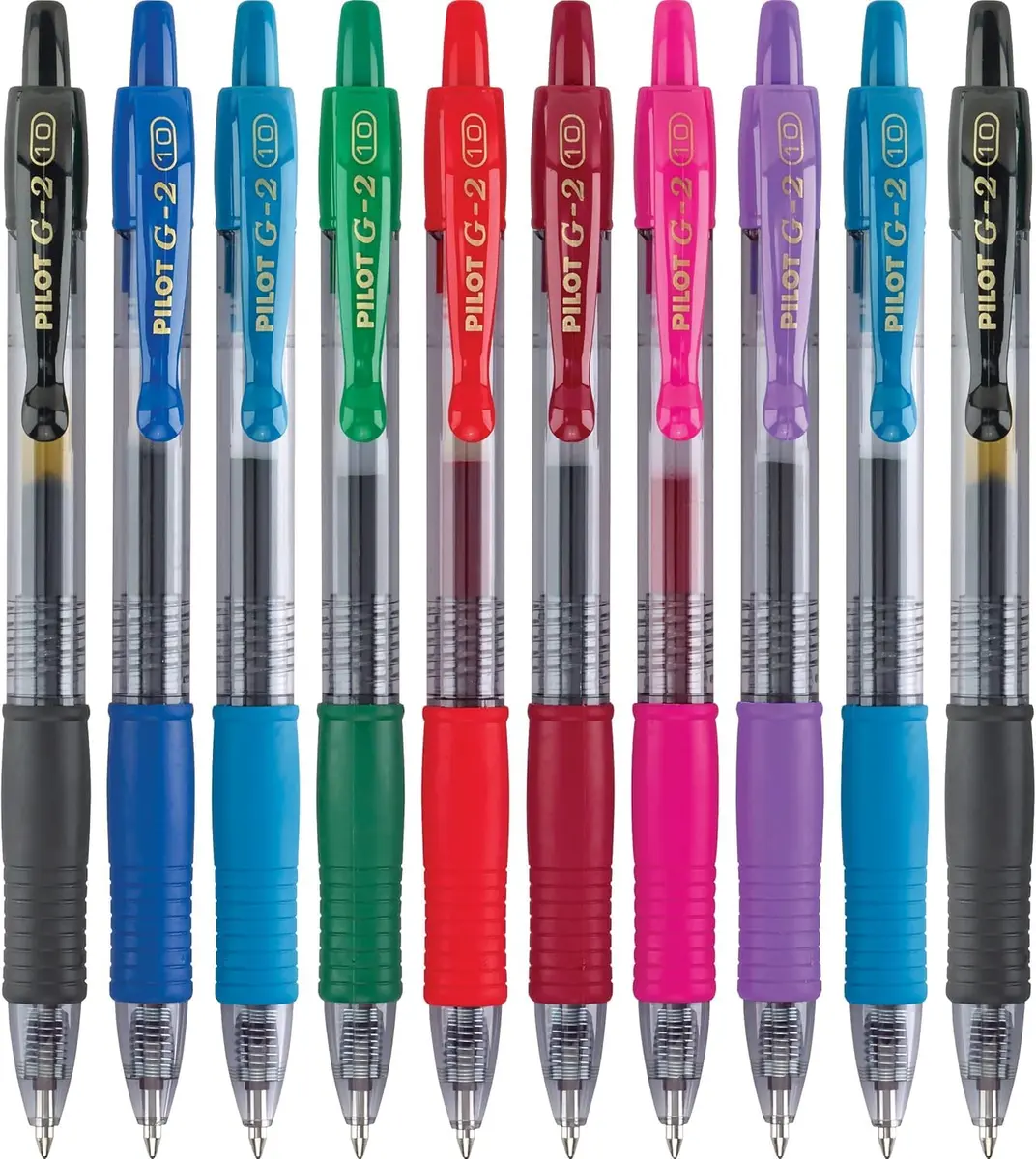 Pilot G2 Gel-Ink Pens, Bold Point (1.0mm) | Refillable, Assorted, 10-Pack for Office & School - main product image