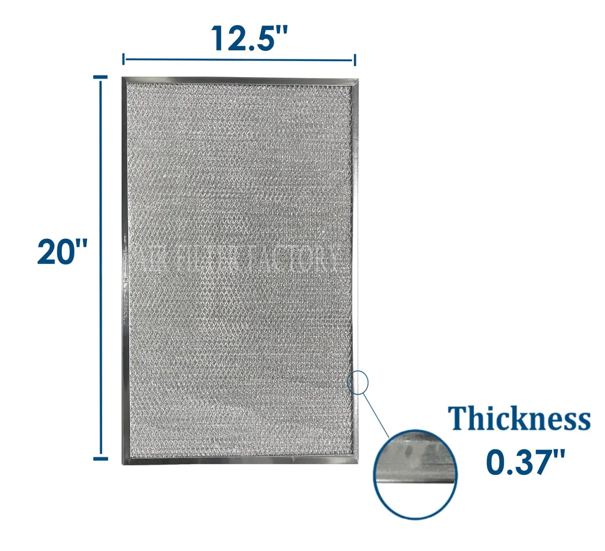 Air Filter Factory 203369 Aluminum HVAC Filters 12-1/2 x 20 Inch | Reusable Dust & Lint Capture - view 2