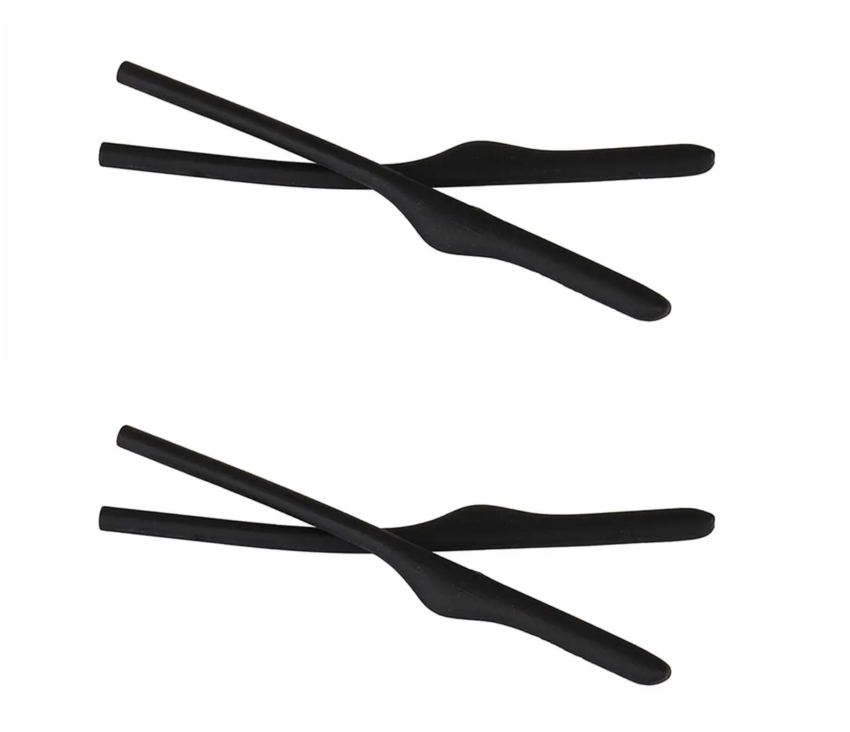 NicelyFit Replacement Temple Ear Socks for Oakley Glass Frames | Soft Silicon Comfort (66mm, Black - 2 Pairs) - main product image