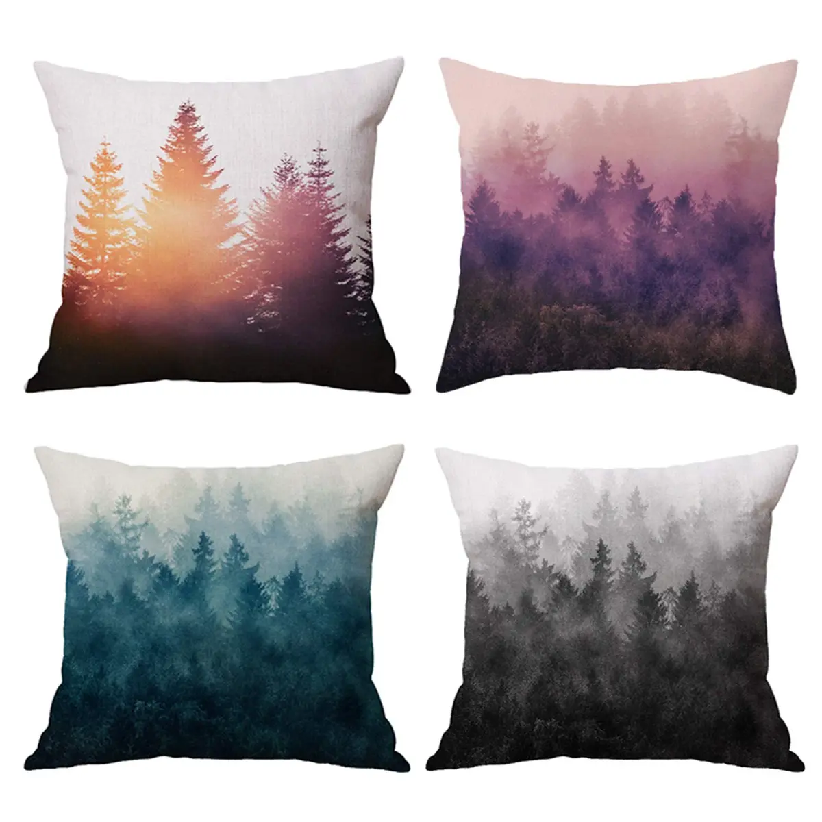 NYDECOR Forest Tree Throw Pillow Covers 18x18 | Rustic Nature Pillow Case Set of 4 - main product image