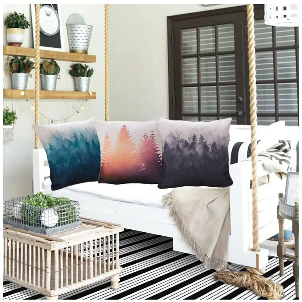 NYDECOR Forest Tree Throw Pillow Covers 18x18 | Rustic Nature Pillow Case Set of 4 - view 5