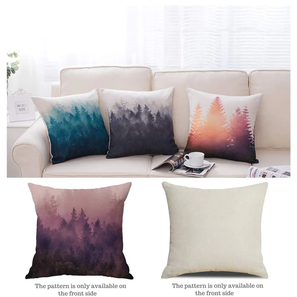 NYDECOR Forest Tree Throw Pillow Covers 18x18 | Rustic Nature Pillow Case Set of 4 - view 3