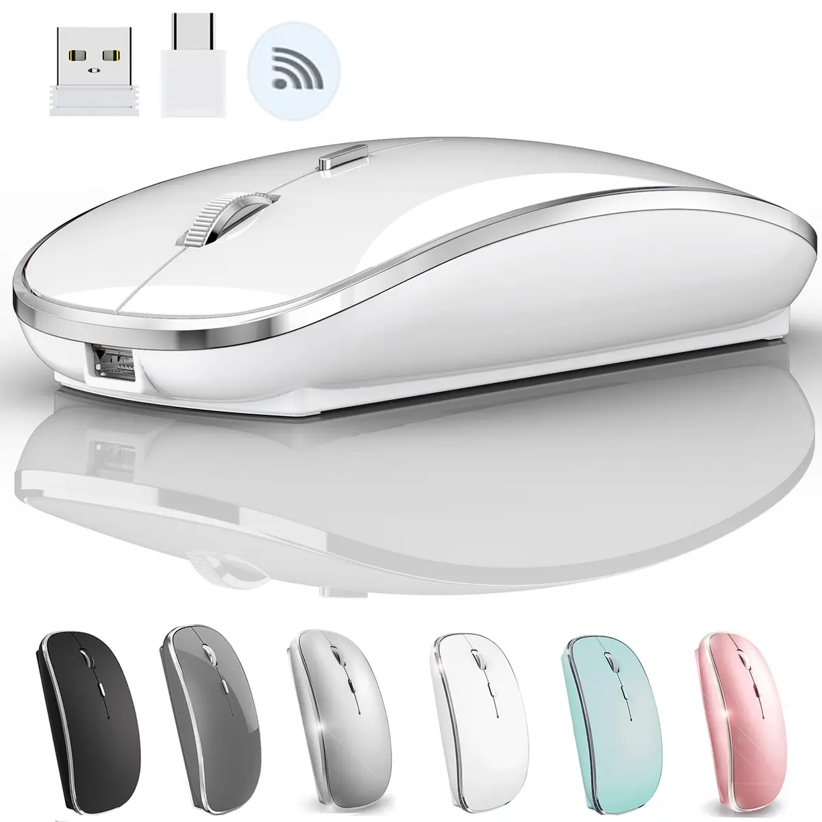 JETTA 2.4G USB C Receiver Wireless Mouse for Computer, Laptop, Chromebook, Mac | 1600 DPI - main product image