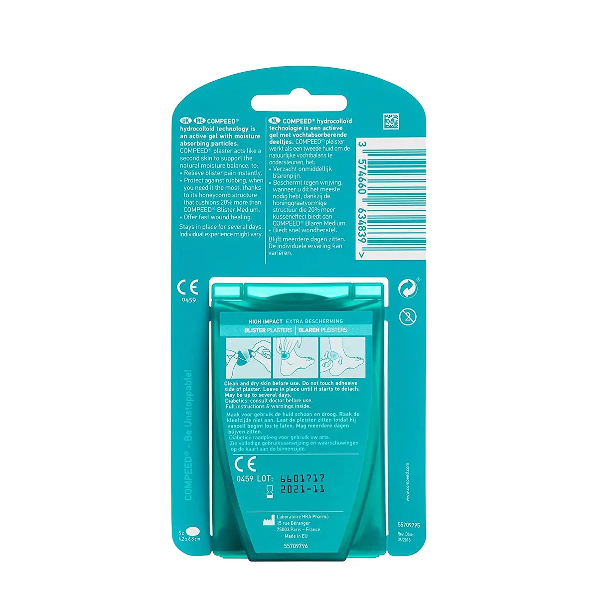 Compeed Advanced Blister Care Pads, Medium Heel, 5 Ct | Instant Pain Relief & Long-Lasting Blister Protection - view 2
