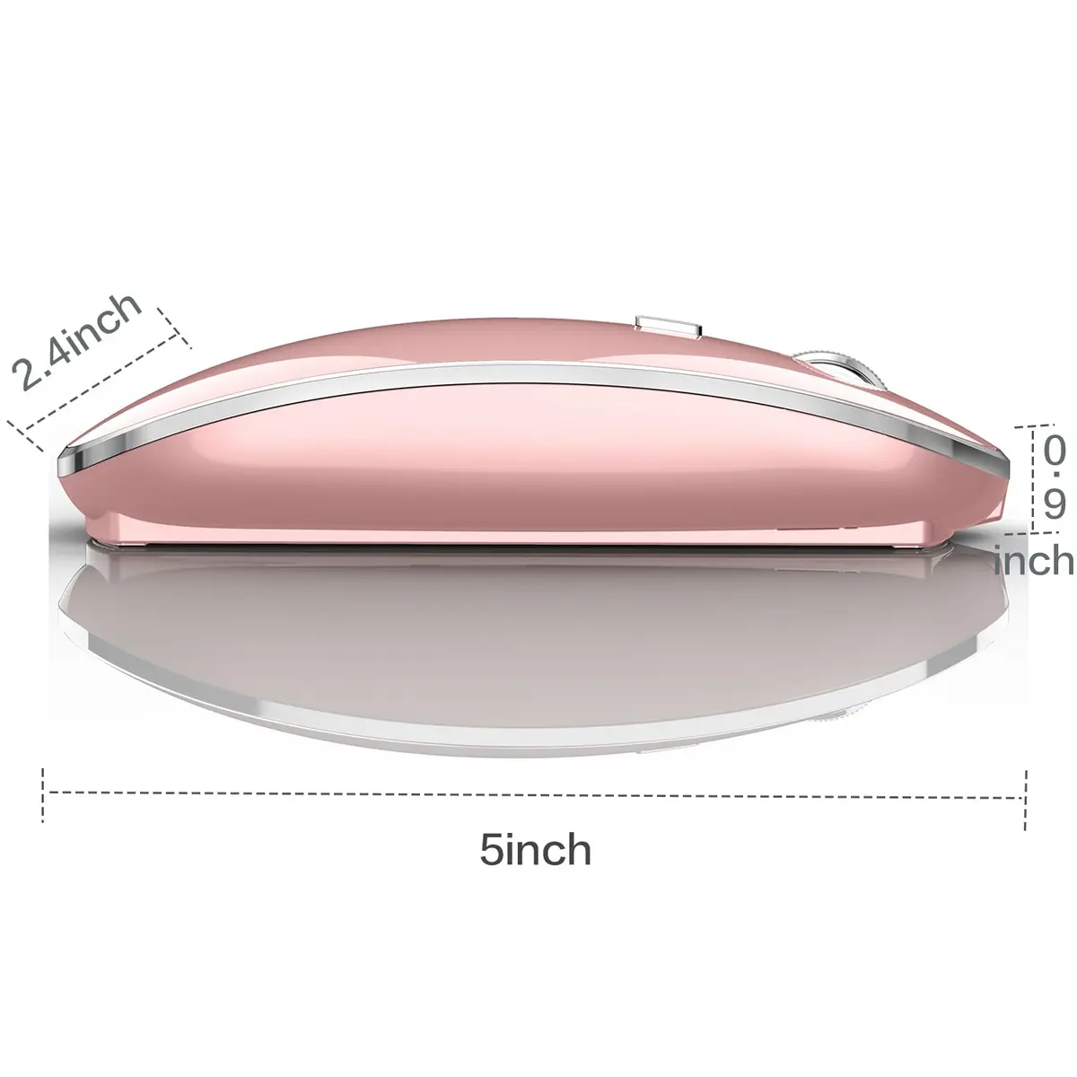 JETTA Wireless Mouse for MacBook Pro MacBook Air Laptop PC Chromebook 2.4 USB/USB C Mouse Rose Gold | Plug and Play - view 5
