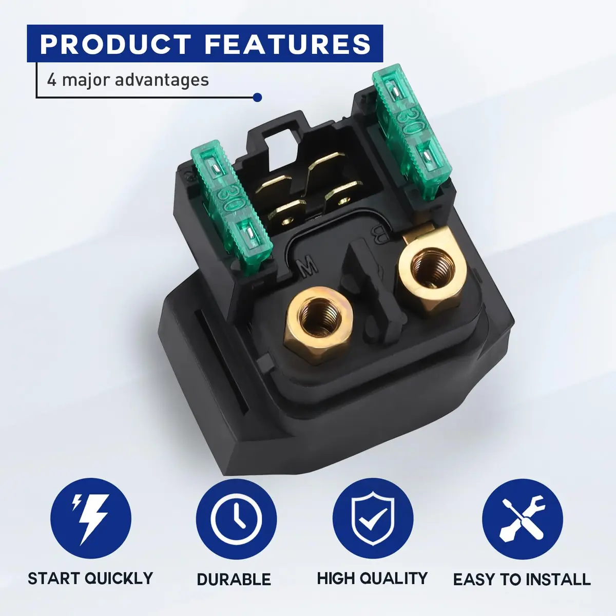 Yerbay Starter Solenoid Relay for Yamaha YFM350 YFM660 YFM400 YFM450 YFM250 YFM700 | 12V High Power - view 4