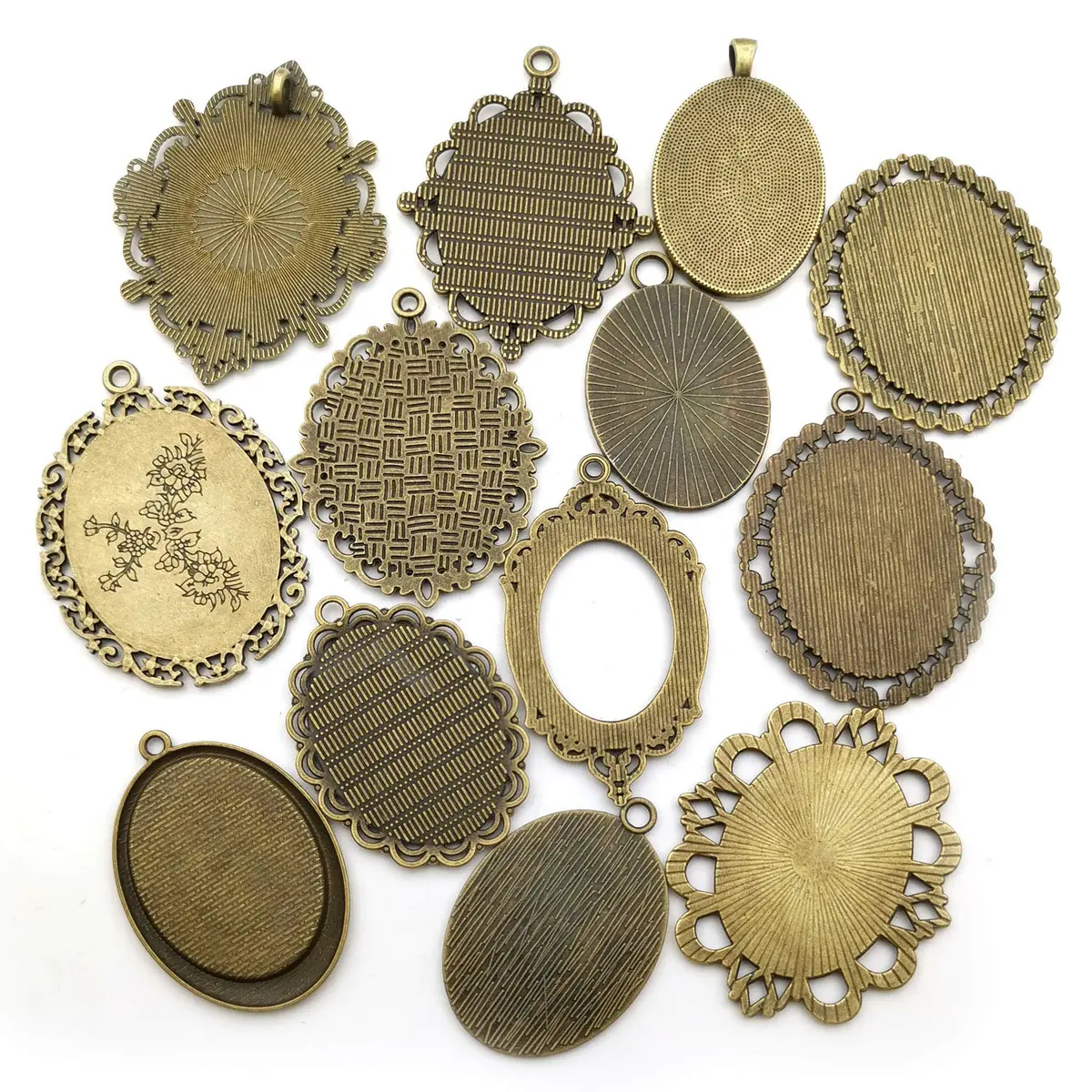 Youdiyla Jewelry Pendant Trays 30x40mm Antique Bronze | Perfect for DIY Photo Jewelry (70-120 chars) - view 2