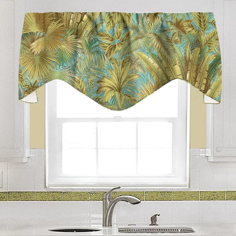 Decorative Things Window Treatments Valance Curtains 53"W x 16"L | Coastal Beach Decor with USA Quality - view 2