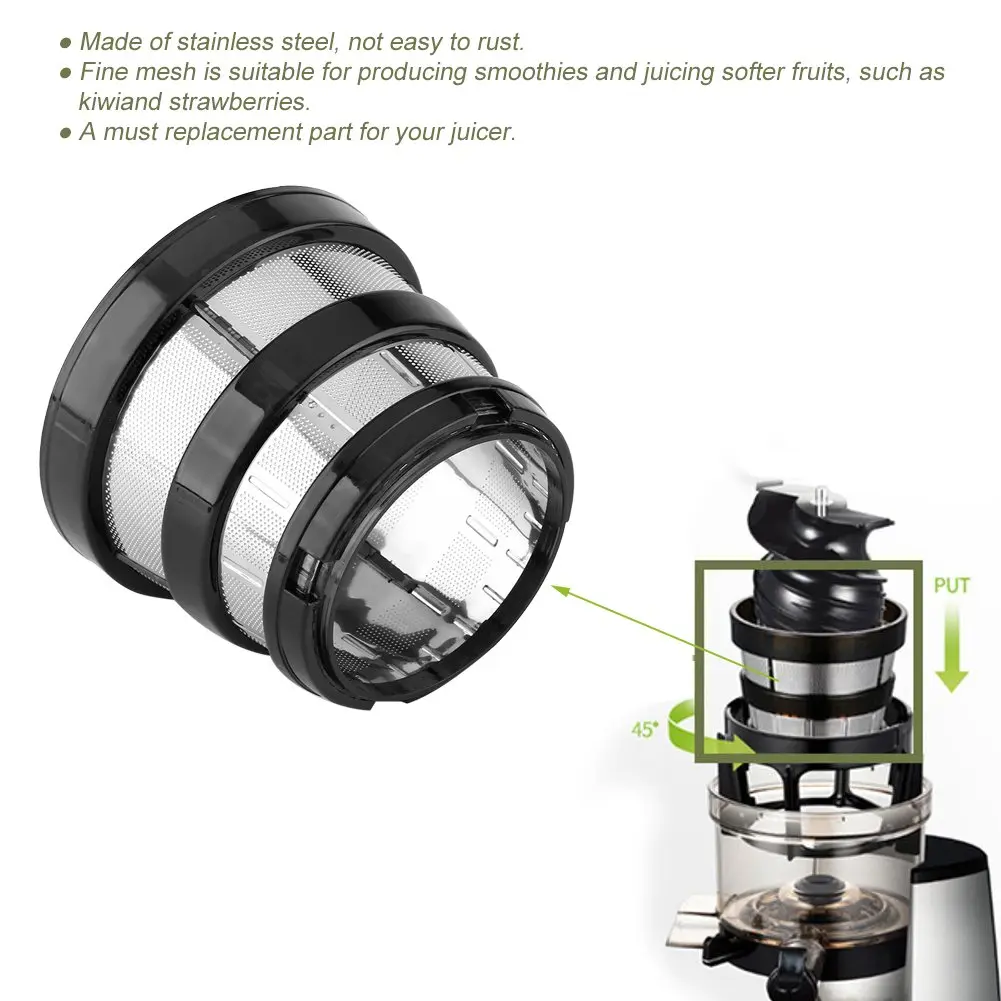Hongzer Juicer Screen, Slow Juicer Fine Mesh Filter Silver | Small Hole Mesh for Hurom HH-SBF11 - view 2
