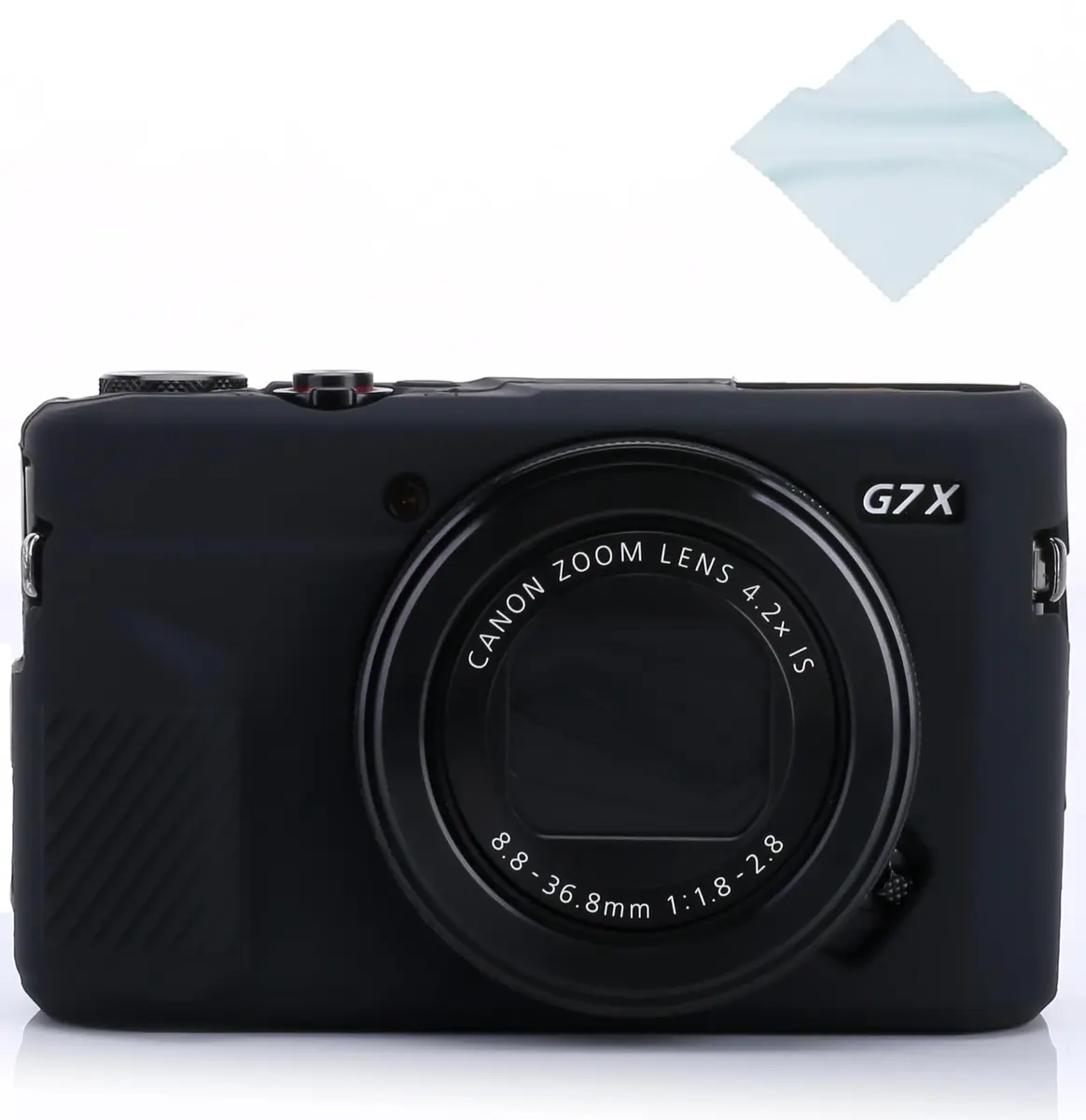 Yisau Black Silicone Camera Case for Canon PowerShot G7X / G7X Mark II | Ultra Thin Lightweight Rubber Soft Case - main product image