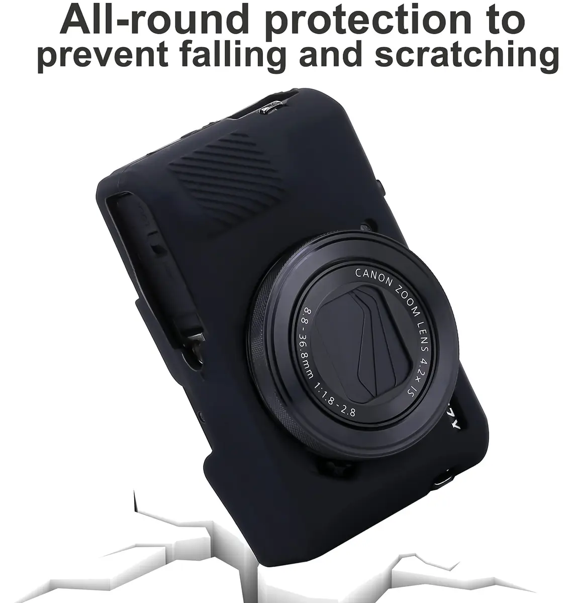 Yisau Black Silicone Camera Case for Canon PowerShot G7X / G7X Mark II | Ultra Thin Lightweight Rubber Soft Case - view 6