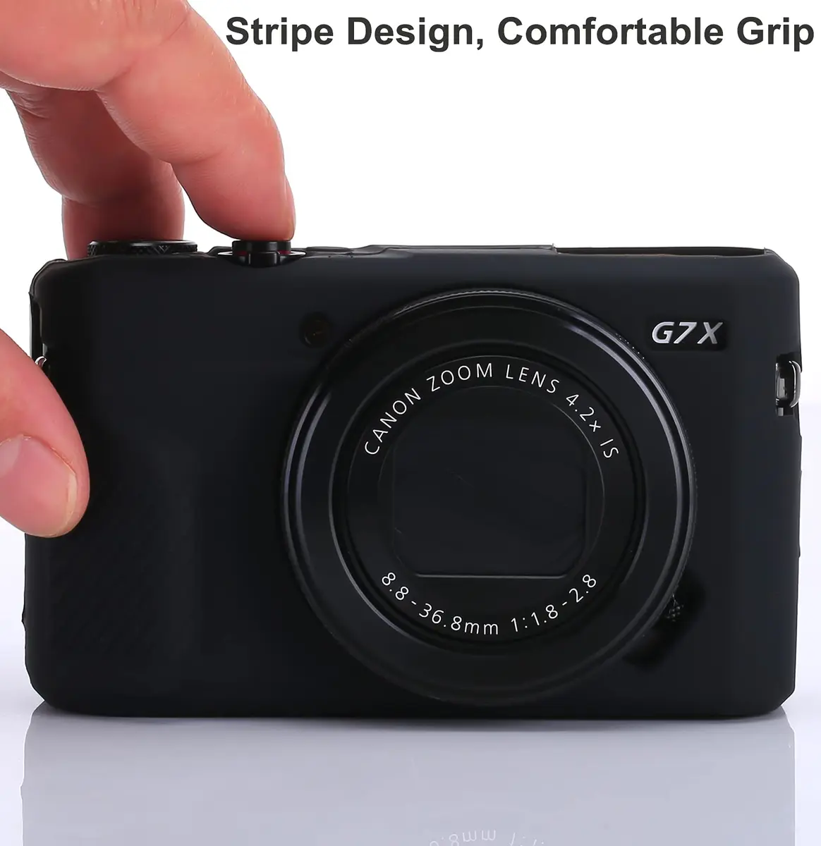 Yisau Black Silicone Camera Case for Canon PowerShot G7X / G7X Mark II | Ultra Thin Lightweight Rubber Soft Case - view 2