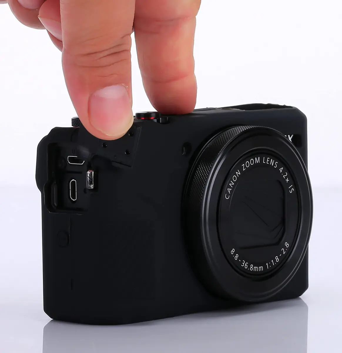 Yisau Black Silicone Camera Case for Canon PowerShot G7X / G7X Mark II | Ultra Thin Lightweight Rubber Soft Case - view 4