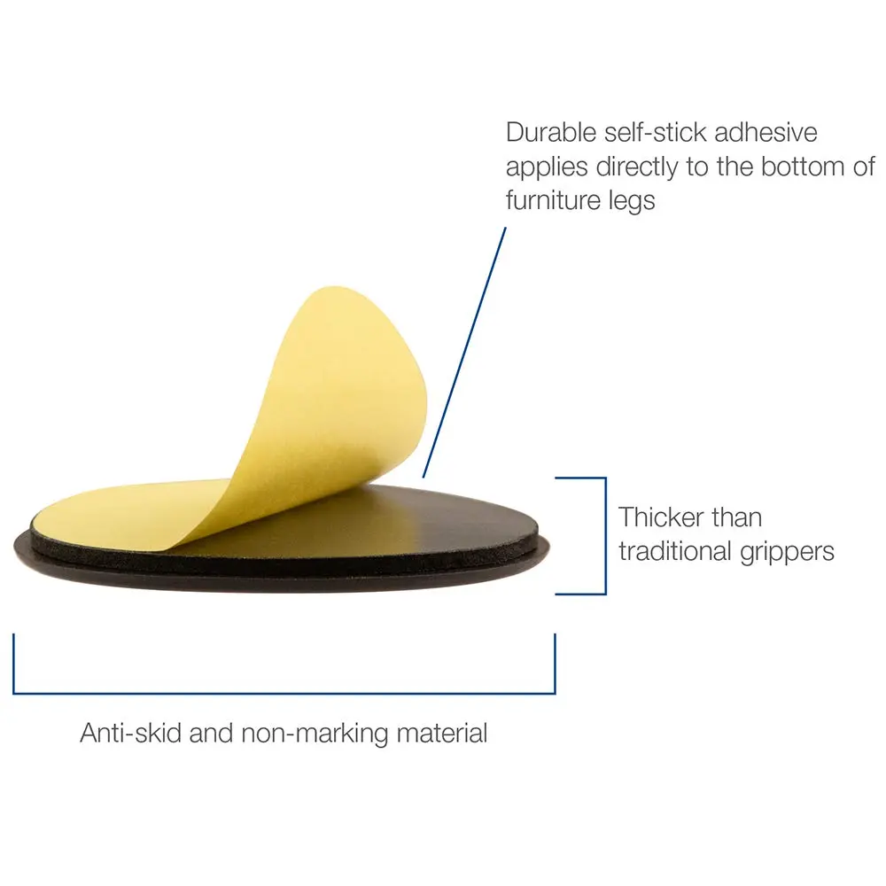 SOFTTOUCH 2 1/2 Inch Round Heavy Durty Non Slip Furniture Pads | Self Stick, Brown, 12 Count - view 3