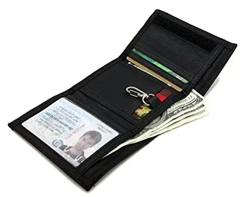 AI-DEE Digital Beige RFID Trifold Canvas Outdoor Sports Wallet for Kids with Hook & Loop Closure - view 4