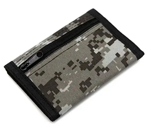AI-DEE Digital Beige RFID Trifold Canvas Outdoor Sports Wallet for Kids with Hook & Loop Closure - view 3