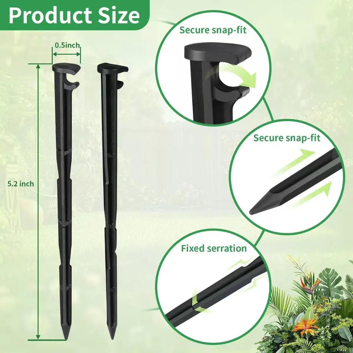 Balter-D Irrigation Drip Support Stakes 1/4 Inch | Durable Plastic Support for Garden & Lawn - view 3