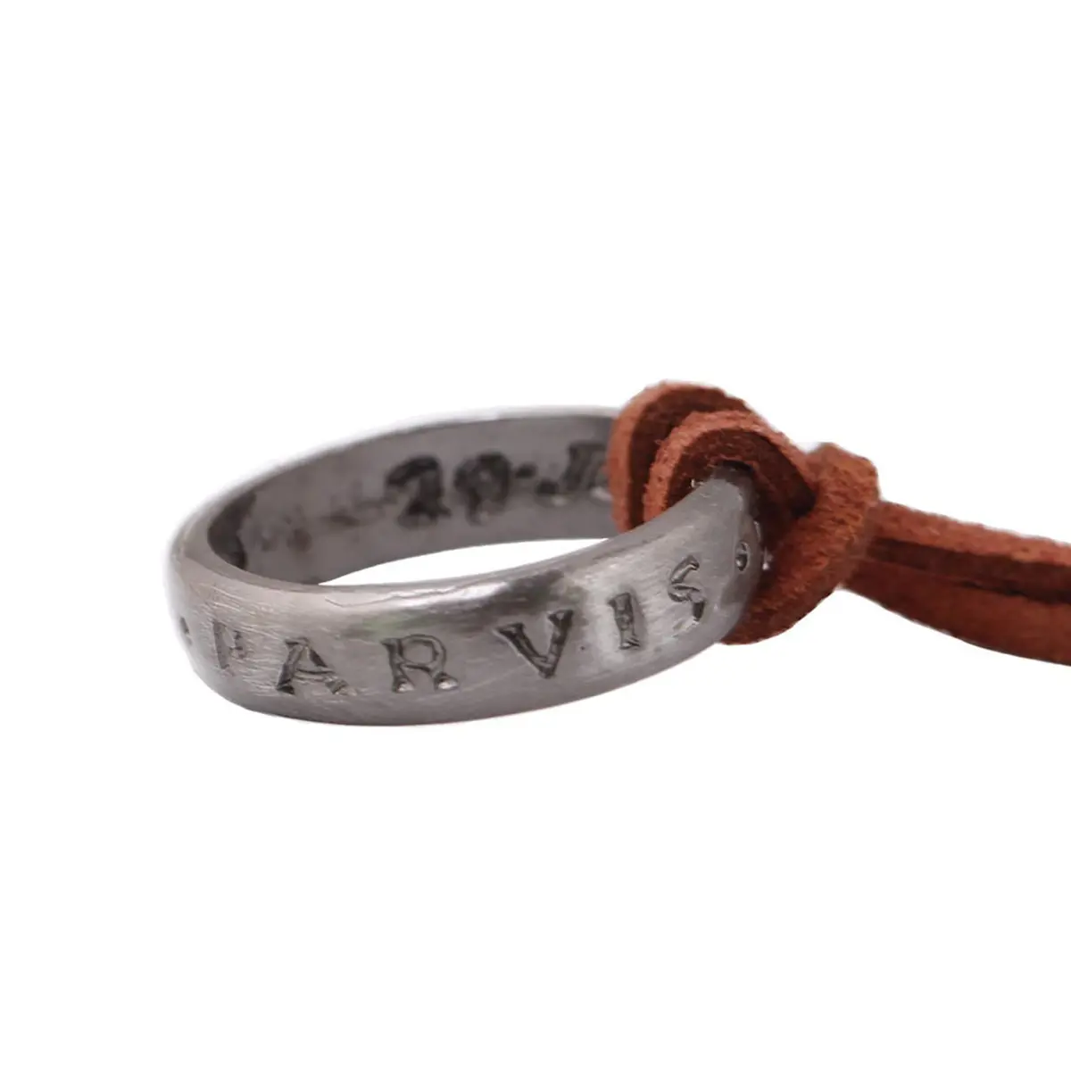 hooseiki Uncharted 4 Nathan Drake Ring Pendant Necklace with Adjustable Brown Leather Chain - view 4
