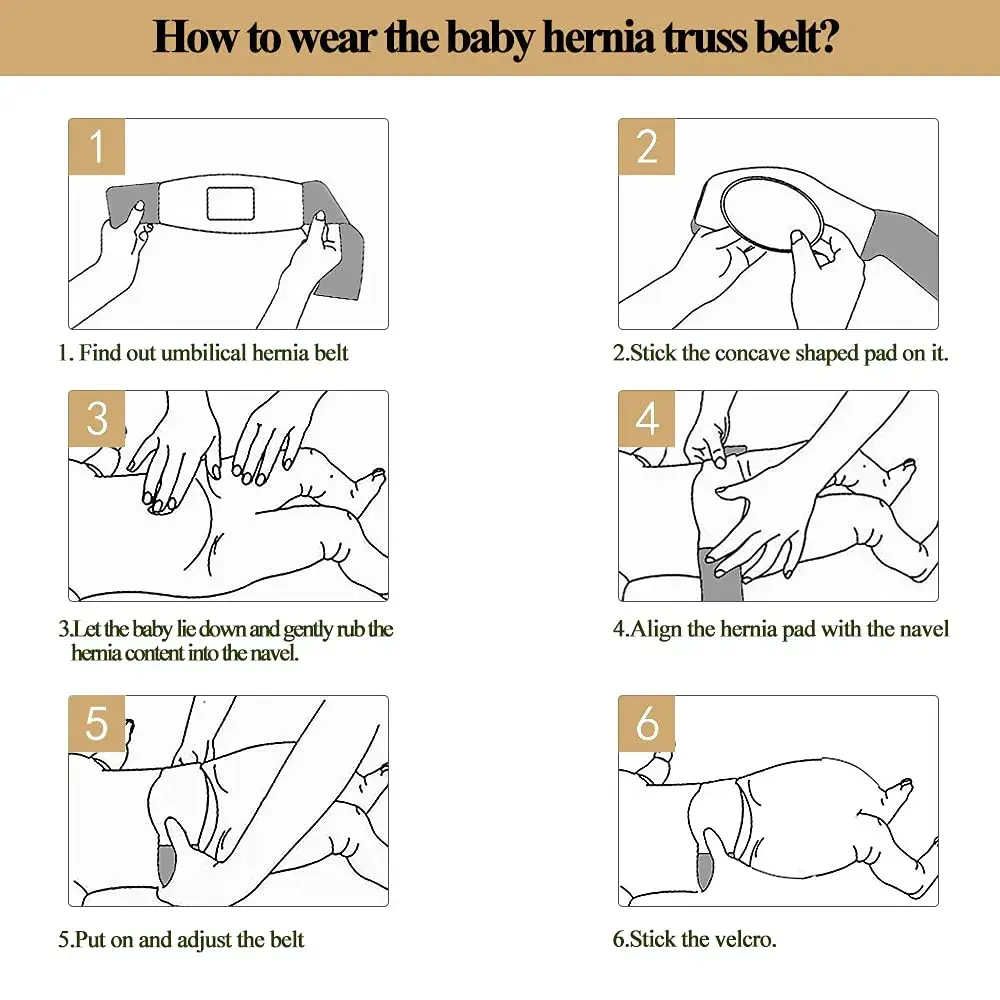 BOJEE Umbilical Hernia Belt for Infants & Kids | 48 cm (19 inch) Beige - view 6