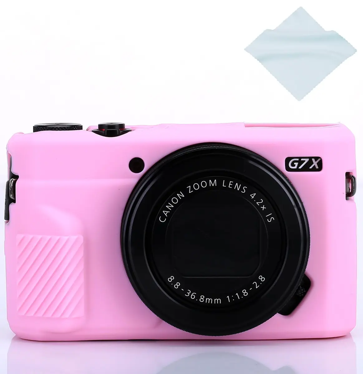 Yisau Pink Silicone Camera Case for Canon PowerShot G7X / G7X Mark II | Ultra Thin Lightweight Rubber Soft Silicone Bag Cover - main product image