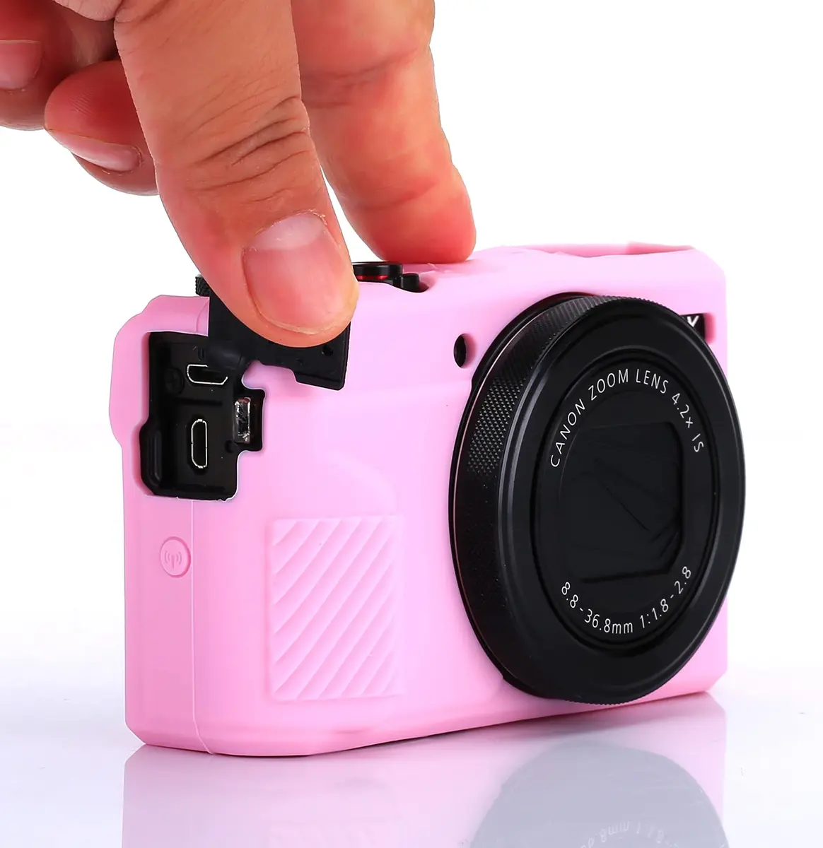Yisau Pink Silicone Camera Case for Canon PowerShot G7X / G7X Mark II | Ultra Thin Lightweight Rubber Soft Silicone Bag Cover - view 6