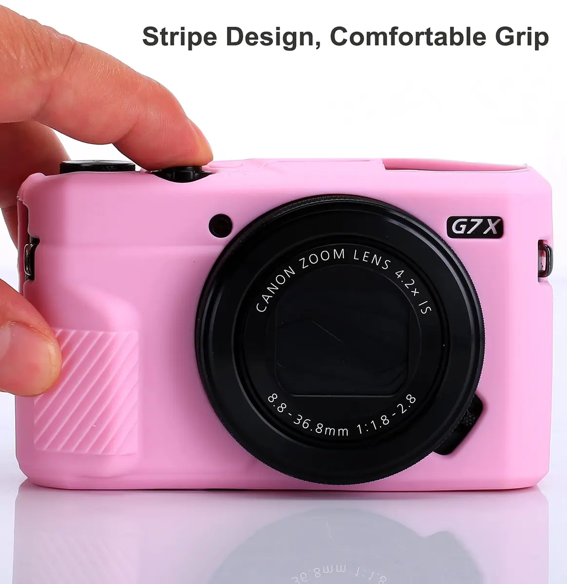 Yisau Pink Silicone Camera Case for Canon PowerShot G7X / G7X Mark II | Ultra Thin Lightweight Rubber Soft Silicone Bag Cover - view 2