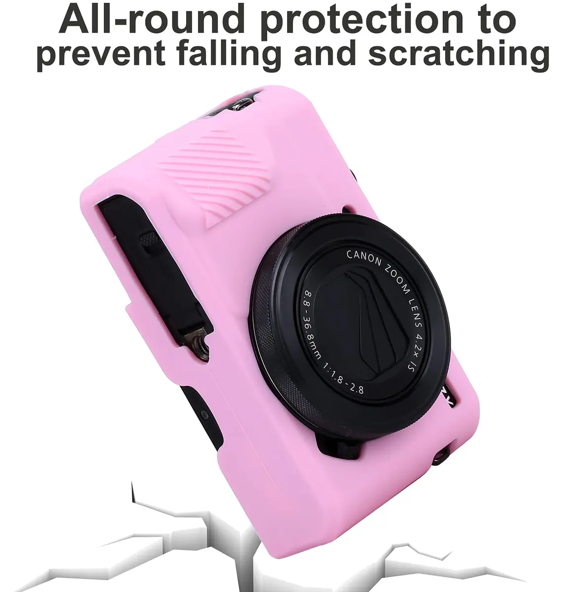Yisau Pink Silicone Camera Case for Canon PowerShot G7X / G7X Mark II | Ultra Thin Lightweight Rubber Soft Silicone Bag Cover - view 3