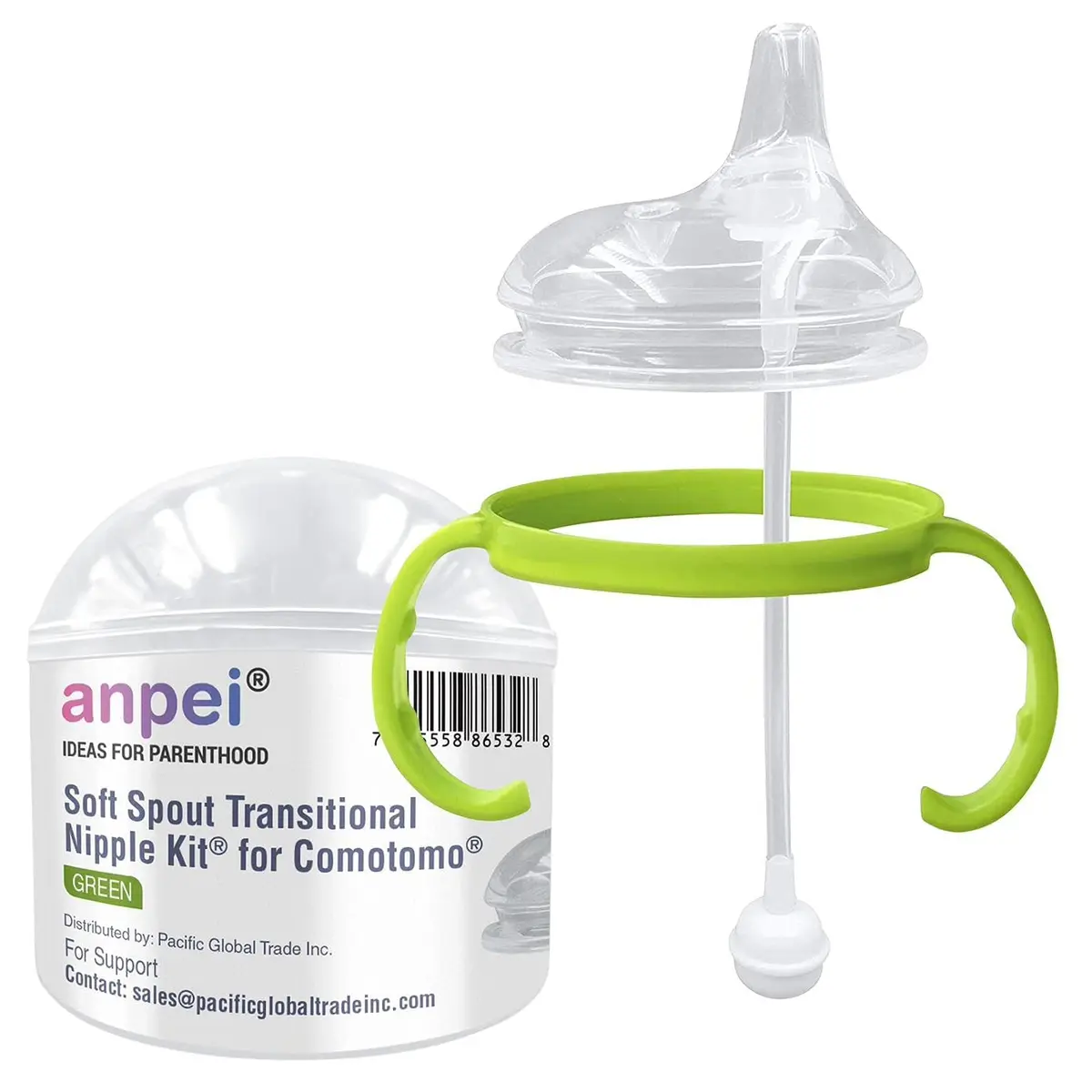 ANPEI Sippy Cup Soft Spout Transitional Nipple Kit for Comotomo Baby Bottles, 5 oz and 8 oz (1 Count) - main product image
