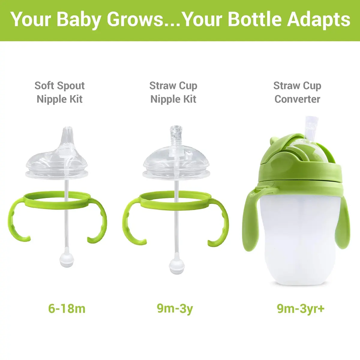 ANPEI Sippy Cup Soft Spout Transitional Nipple Kit for Comotomo Baby Bottles, 5 oz and 8 oz (1 Count) - view 7