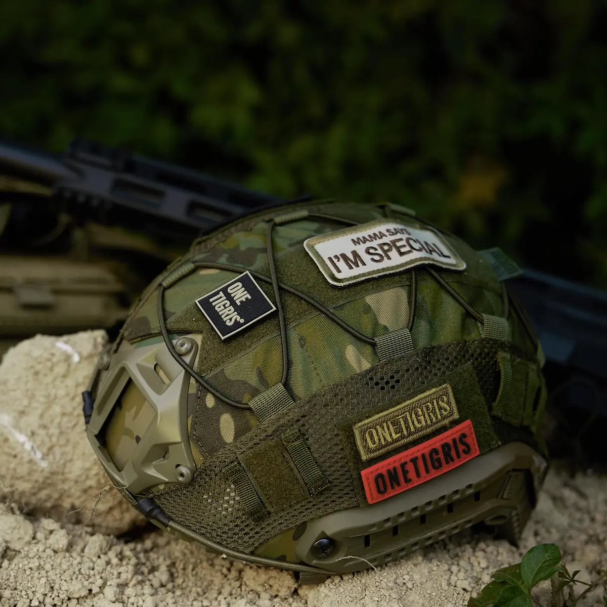 OneTigris Multicam Tactical Fast Helmet Cover for M/L PJ Helmets | Lightweight Cordura Nylon with MOLLE & Bungee System - view 7
