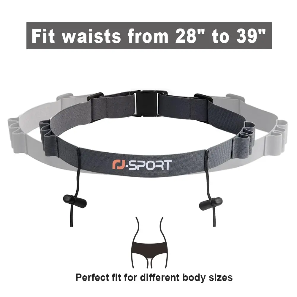 RJ-Sport Race Number Belt with 6 Energy Gel Loops for Triathlon & Marathon, 32g (1.1oz) | Adjustable Waistband for Running Events - view 2