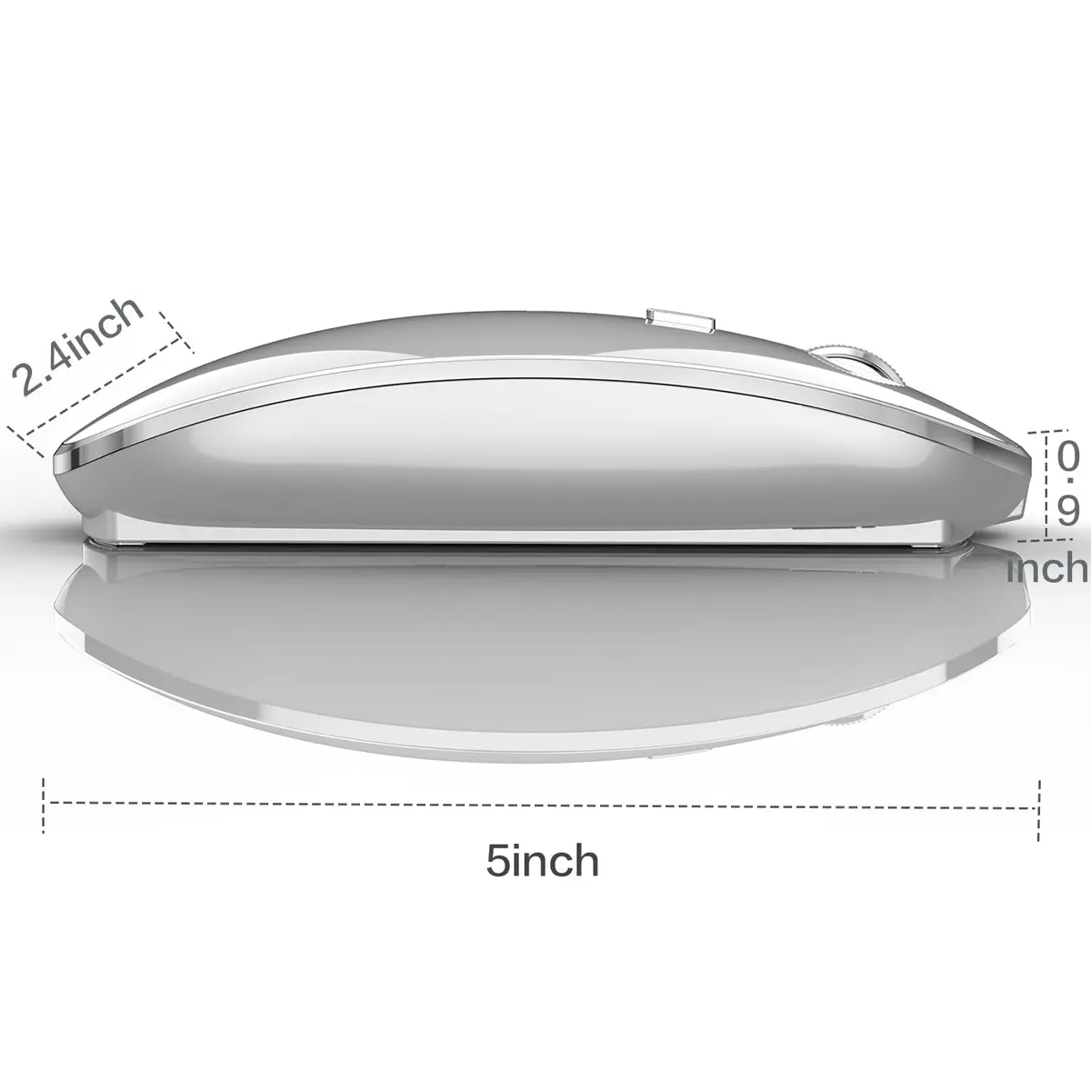 JETTA Wireless Mouse for MacBook Pro, MacBook Air, Laptop, Desktop, Chromebook, Win7/8/10/11, PC - Silver | Plug and Play Optical Mouse - view 5