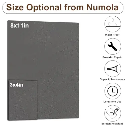 Numola 8x11 Inch Gray Self-Adhesive Waterproof Leather Repair Patch Tape - view 2