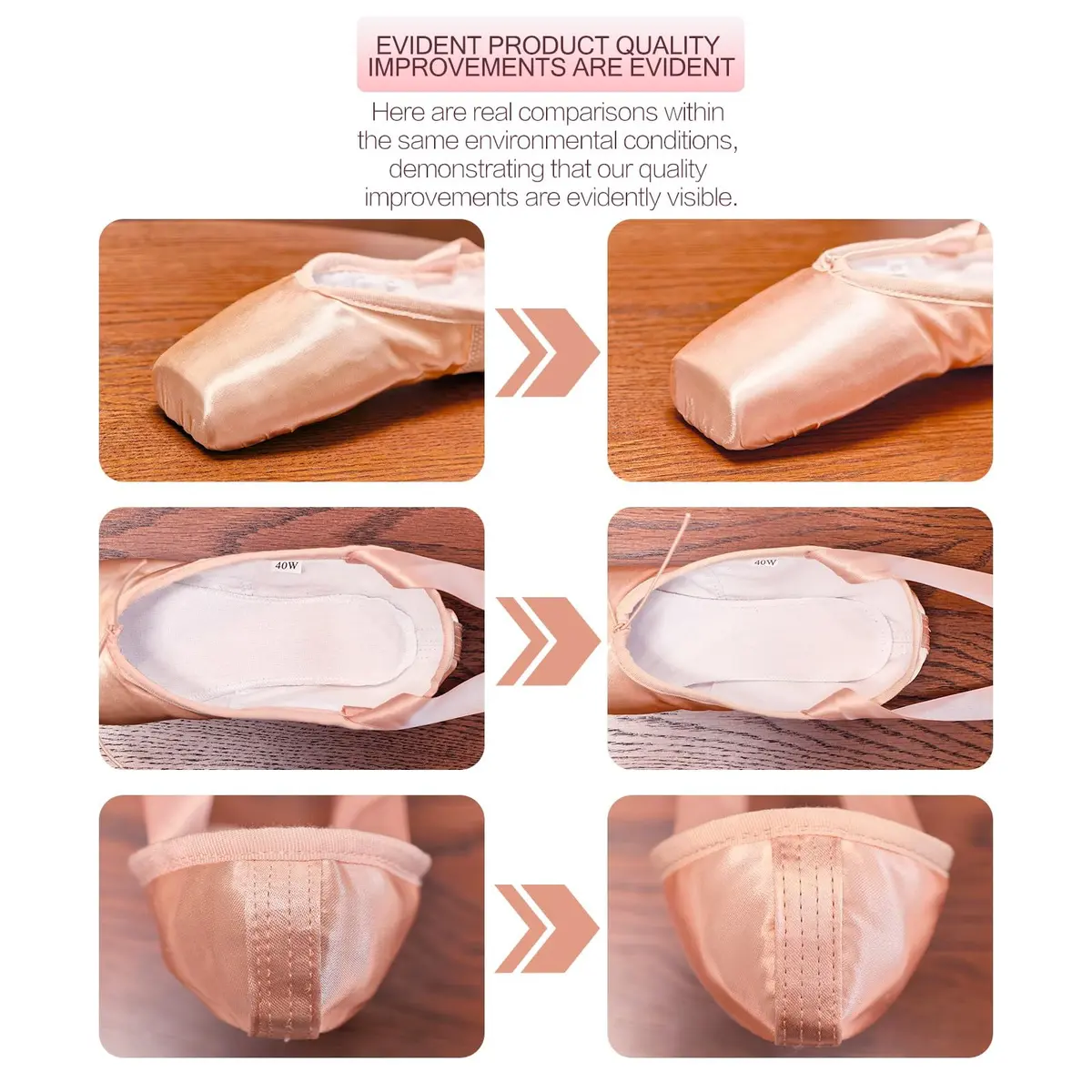 IJONDA Adult Ballet Pointe Dance Shoes Practice Slippers for Girls Women 220 mm (7.5 US Women) Pink | Professional Dance Footwear - view 5