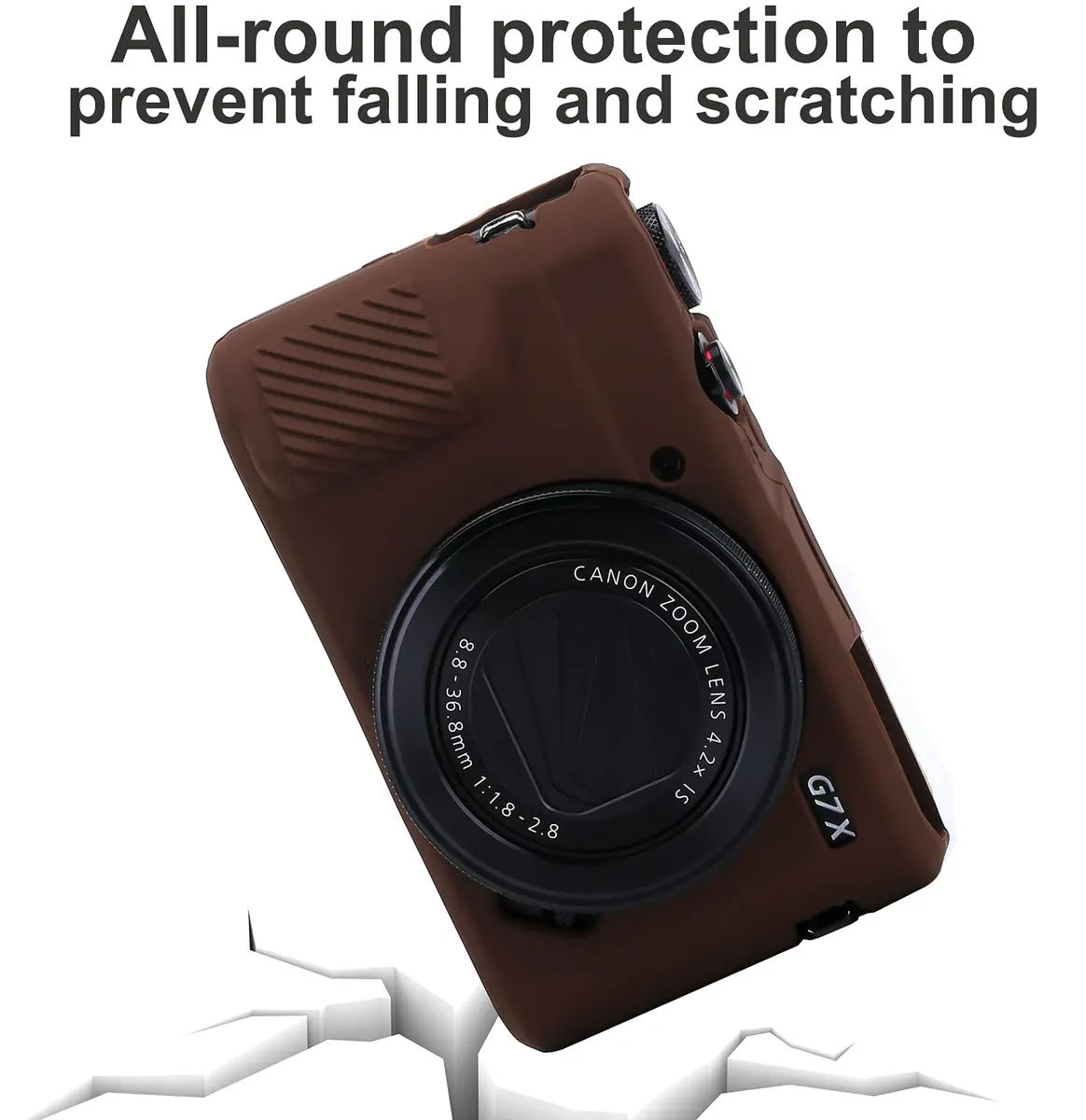 Yisau Silicone Camera Case for Canon G7X / G7X Mark II, Coffee | Ultra Thin Lightweight Rubber Soft Silicone Case Bag Cover - view 2