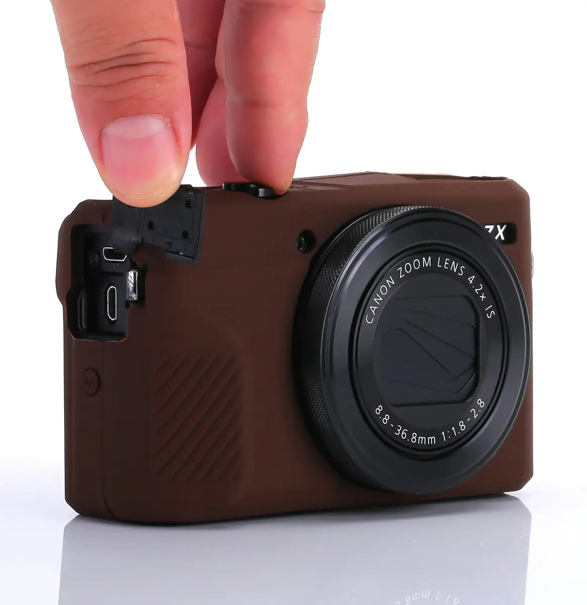 Yisau Silicone Camera Case for Canon G7X / G7X Mark II, Coffee | Ultra Thin Lightweight Rubber Soft Silicone Case Bag Cover - view 4