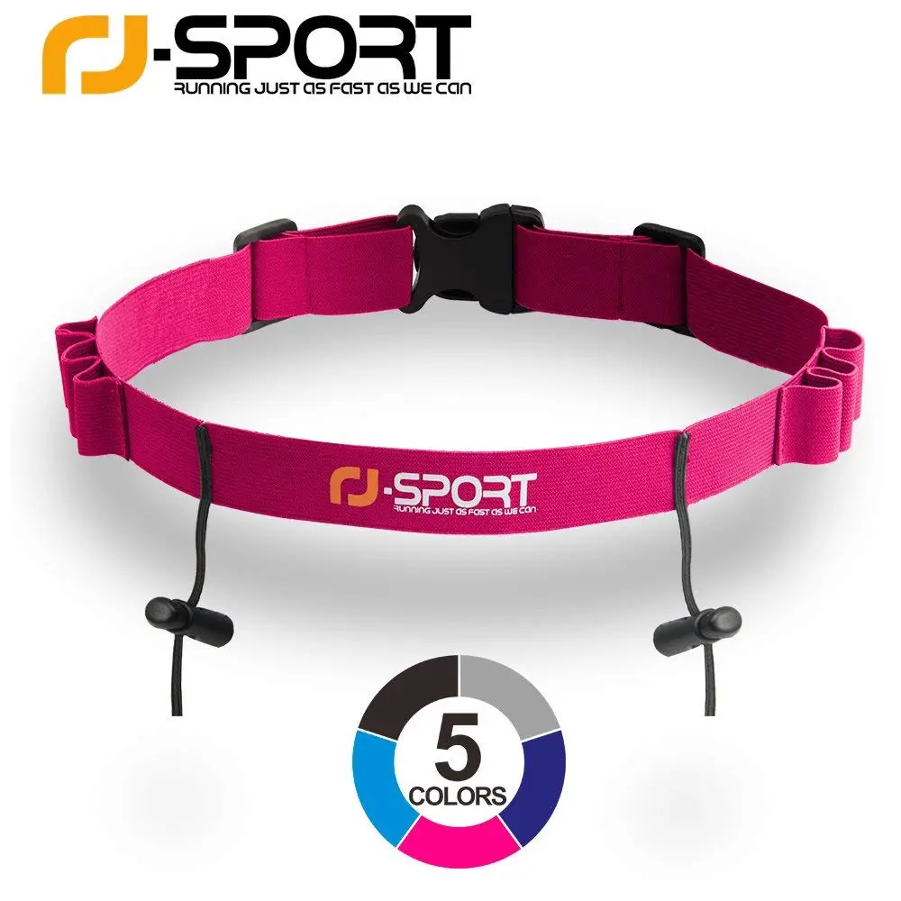 RJ-Sport Race Number Belt with 6 Gel Loops - Adjustable Bib Holder for Triathlon, Marathon, Running & Cycling (Pink, One Size) - view 7