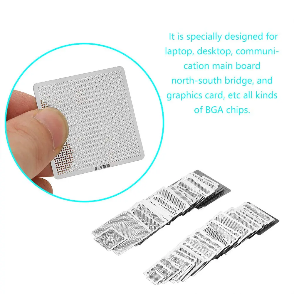 Ovenot BGA Reballing Stencils Kit 130pcs Universal Steel Template Mesh 0.35mm-0.76mm | Directly Heat Set - view 8