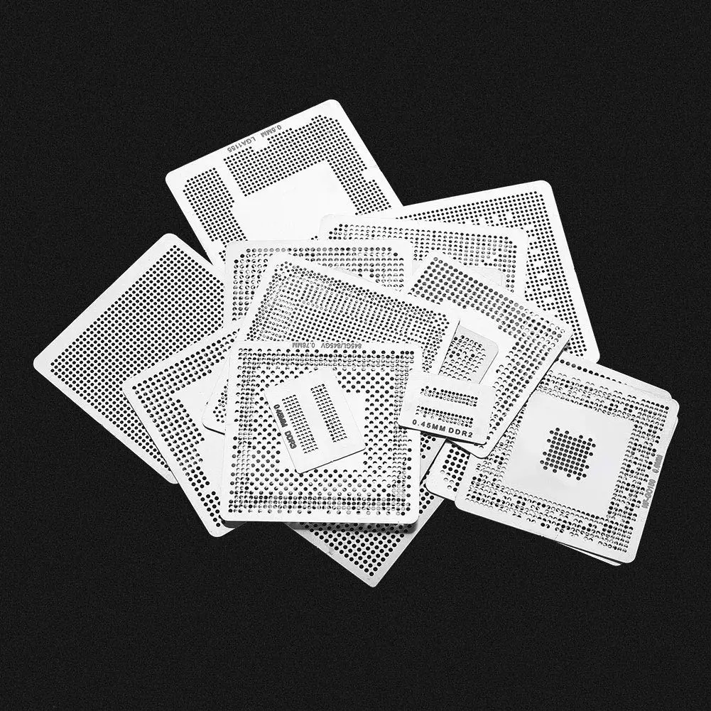 Ovenot BGA Reballing Stencils Kit 130pcs Universal Steel Template Mesh 0.35mm-0.76mm | Directly Heat Set - view 4