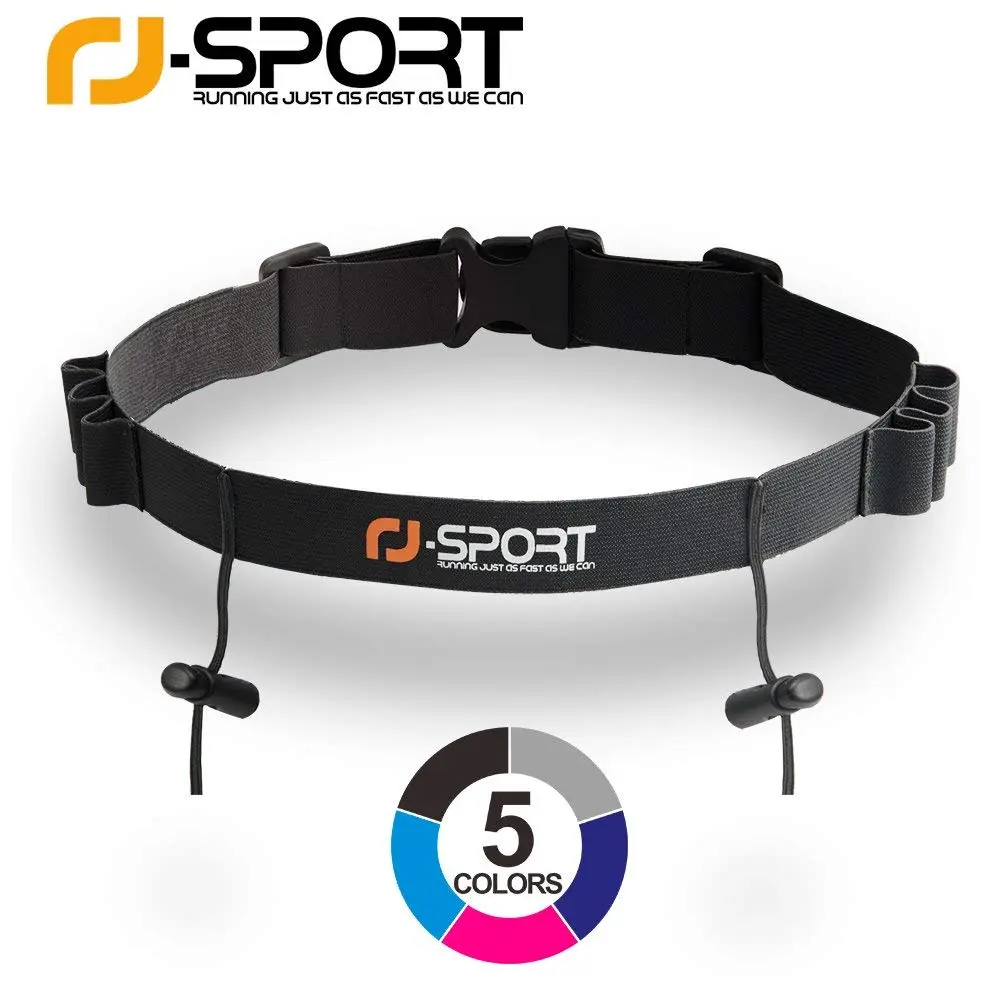 RJ-Sport Race Number Belt with 6 Gel Loops - Black, One Size Fits All | Adjustable Triathlon Bib Holder - view 7