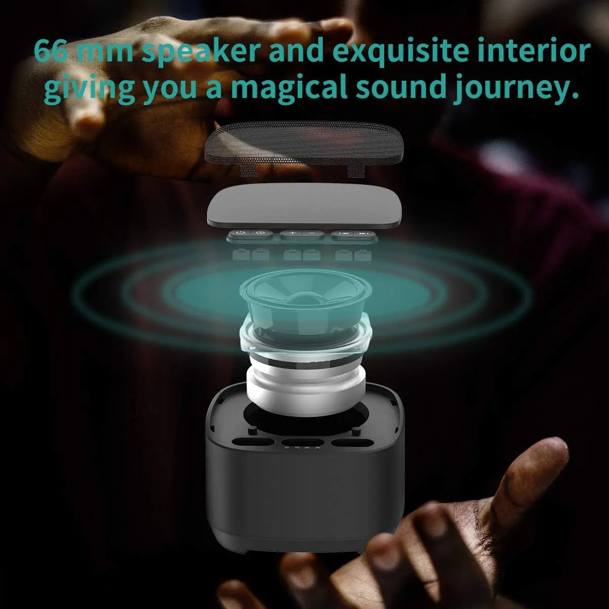 Magicteam White Noise Machine with 40 Sounds, 32 Volume Levels, Memory Function, AC/USB Powered, Sleep Timer, Black | 10cm (3.9in) Portable - view 4